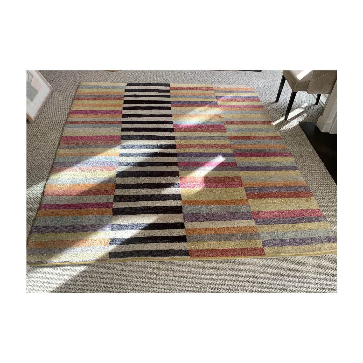 Loom multi colour stripe rug