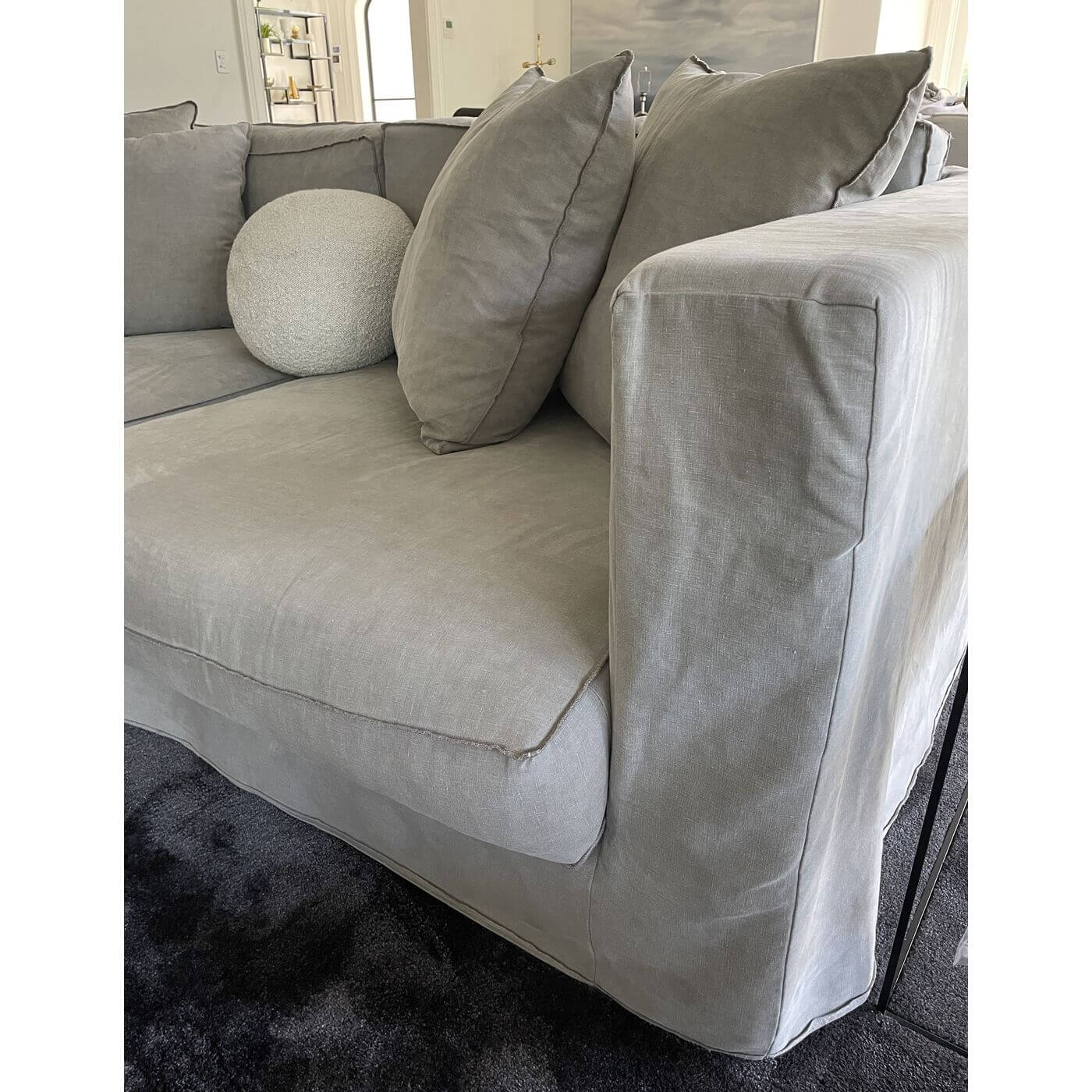 MCM House Hampton sofa grey linen