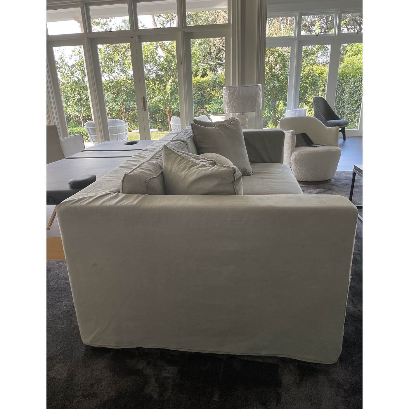 MCM House Hampton sofa grey linen