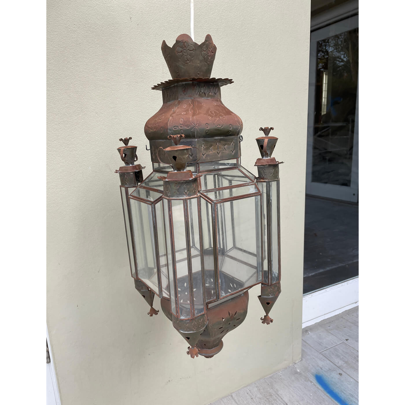 Moroccan lantern, wired