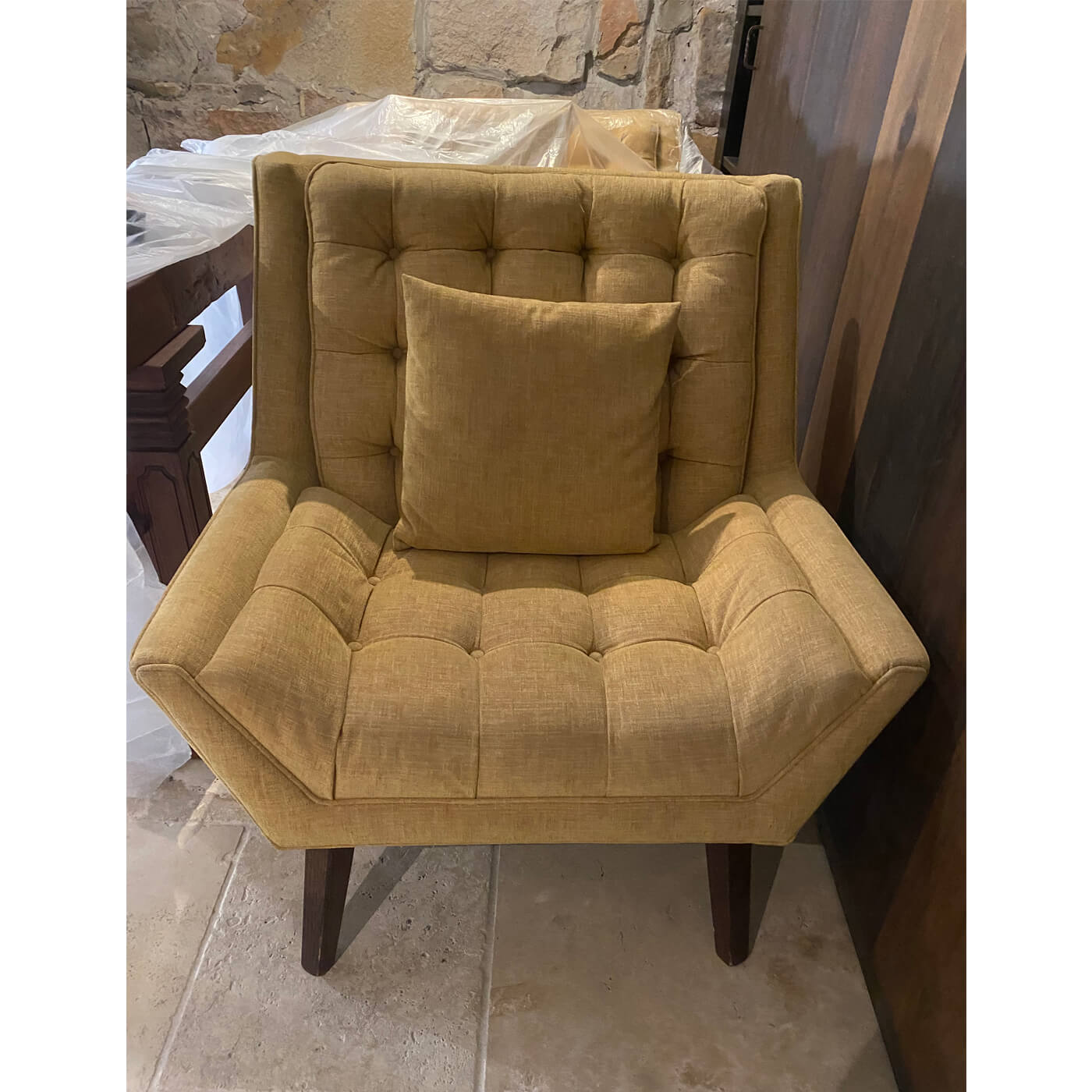 Two-Design-Lovers-Mustard-yellow-upholstered-occasional-chairs-x-2