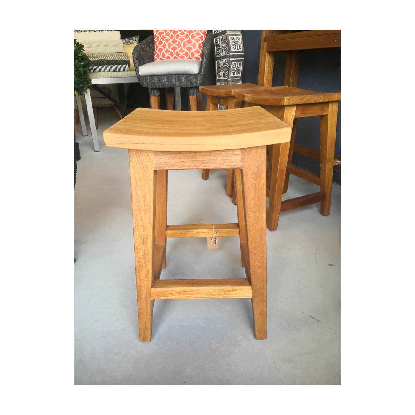 Osier Belle Teak outdoor stool