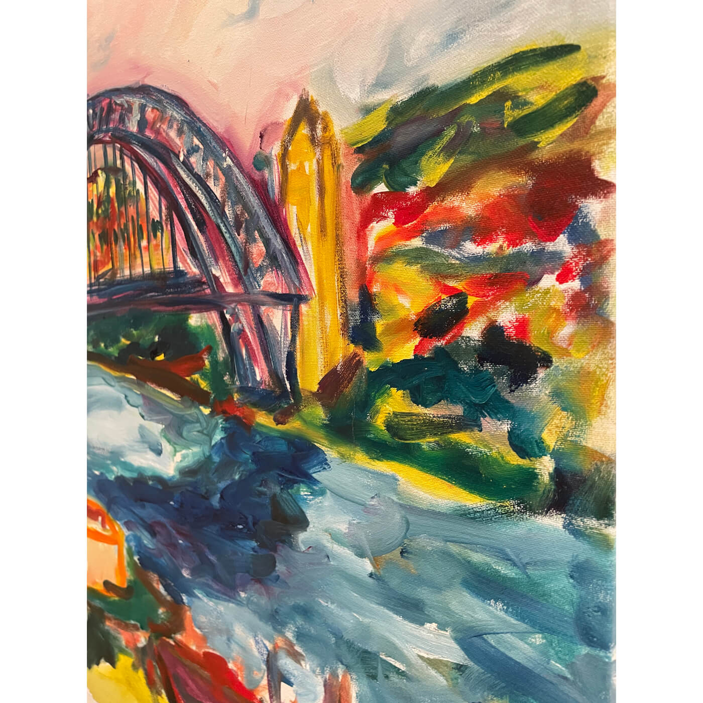 Ramie Leahy Sydney Harbour Bridge oil painting