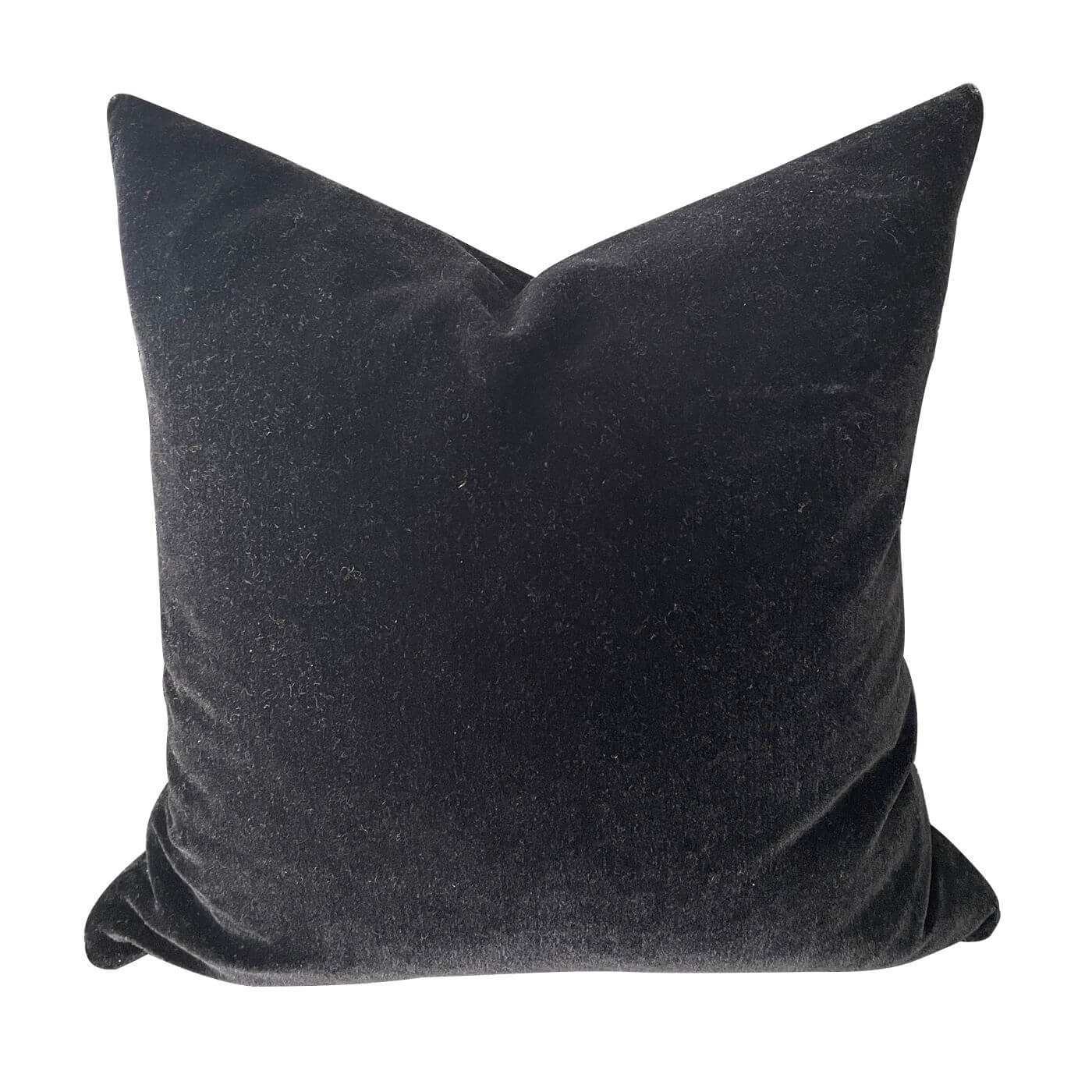 Two Design Lovers Restoration Hardware Cushions. Made from a luxurious black mohair velvet