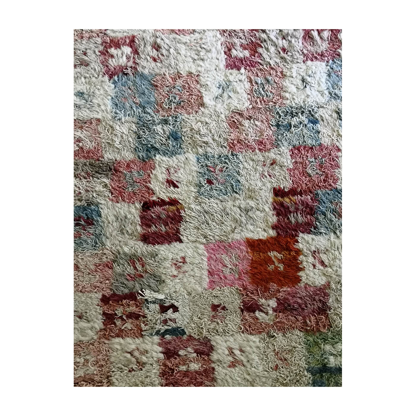 Robyn Cosgrove blue and pink patchwork rug