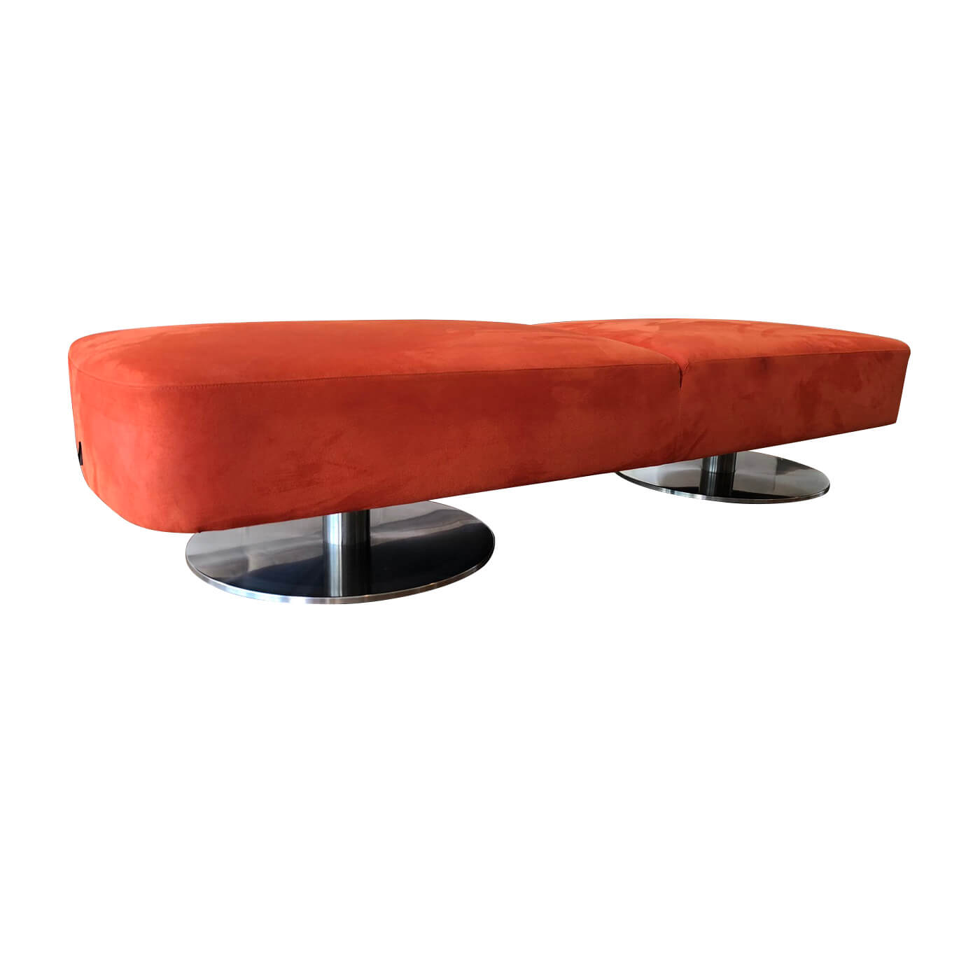 Schanburg & Alvisse Smooth ottoman in burnt orange colour