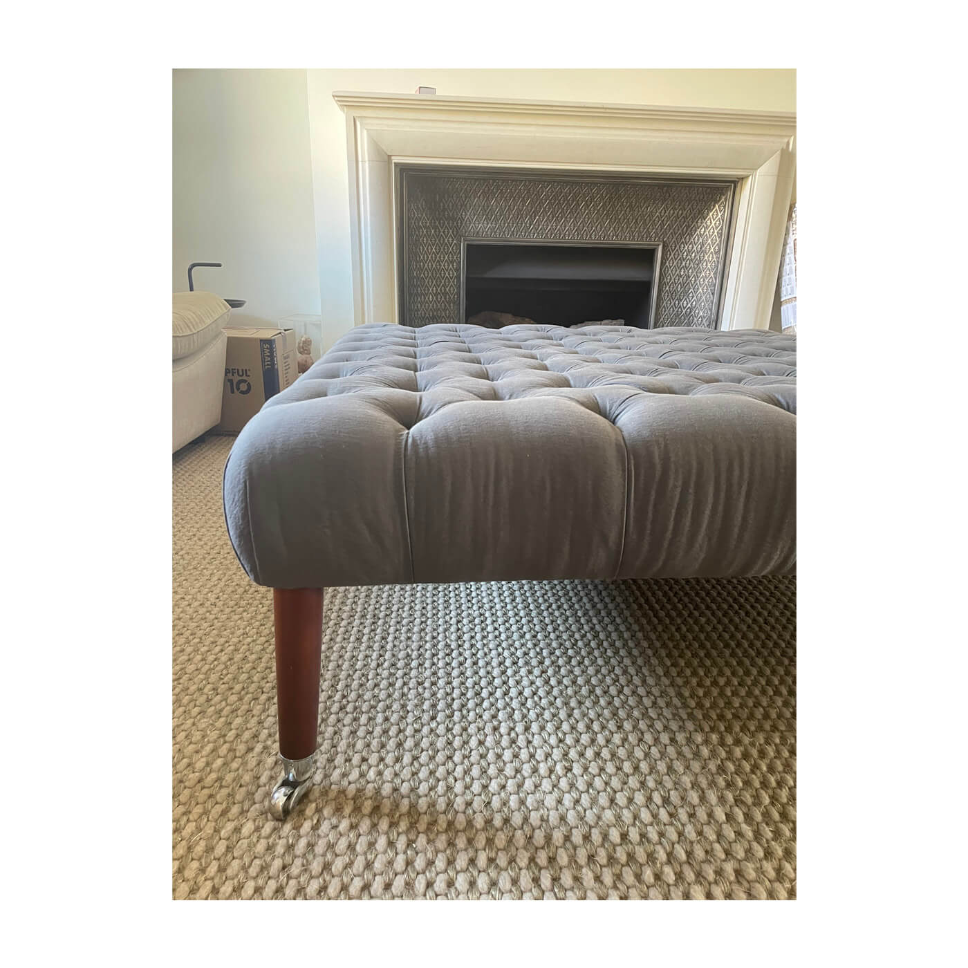 Custom upholstered ottoman