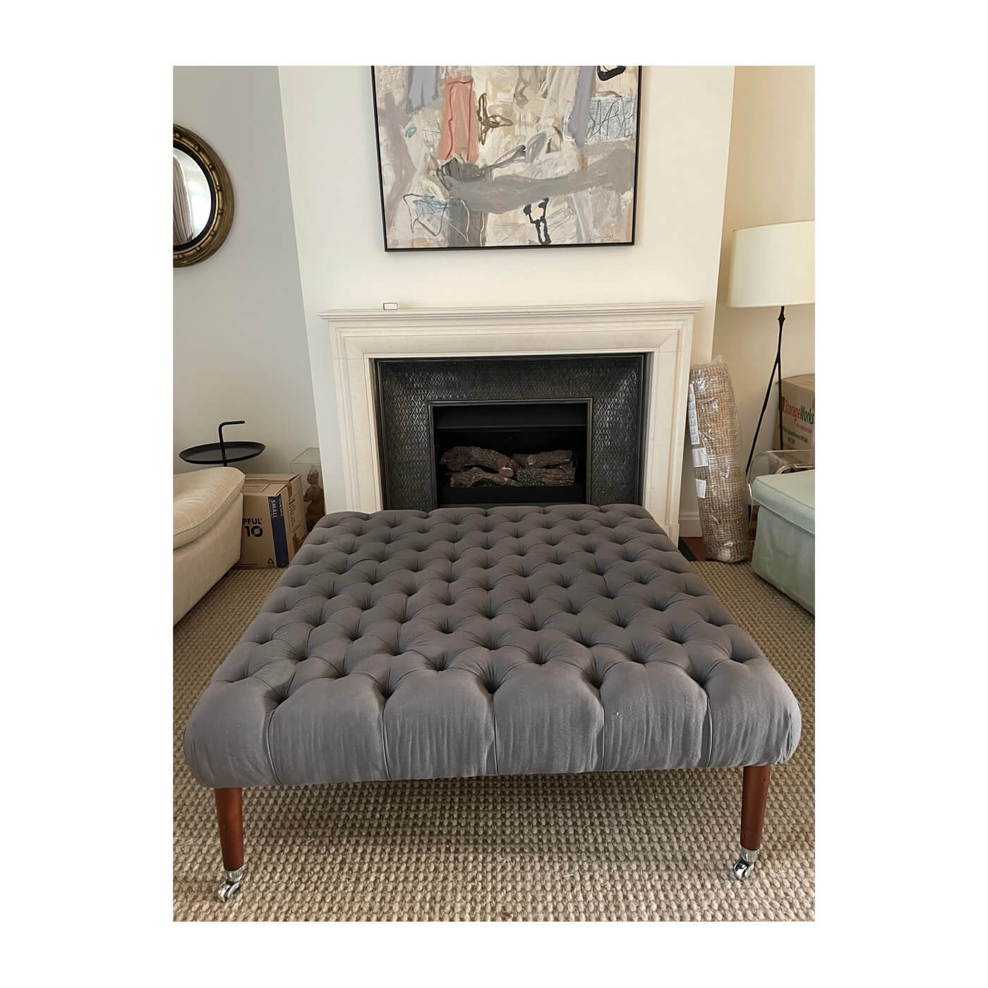 Custom upholstered ottoman