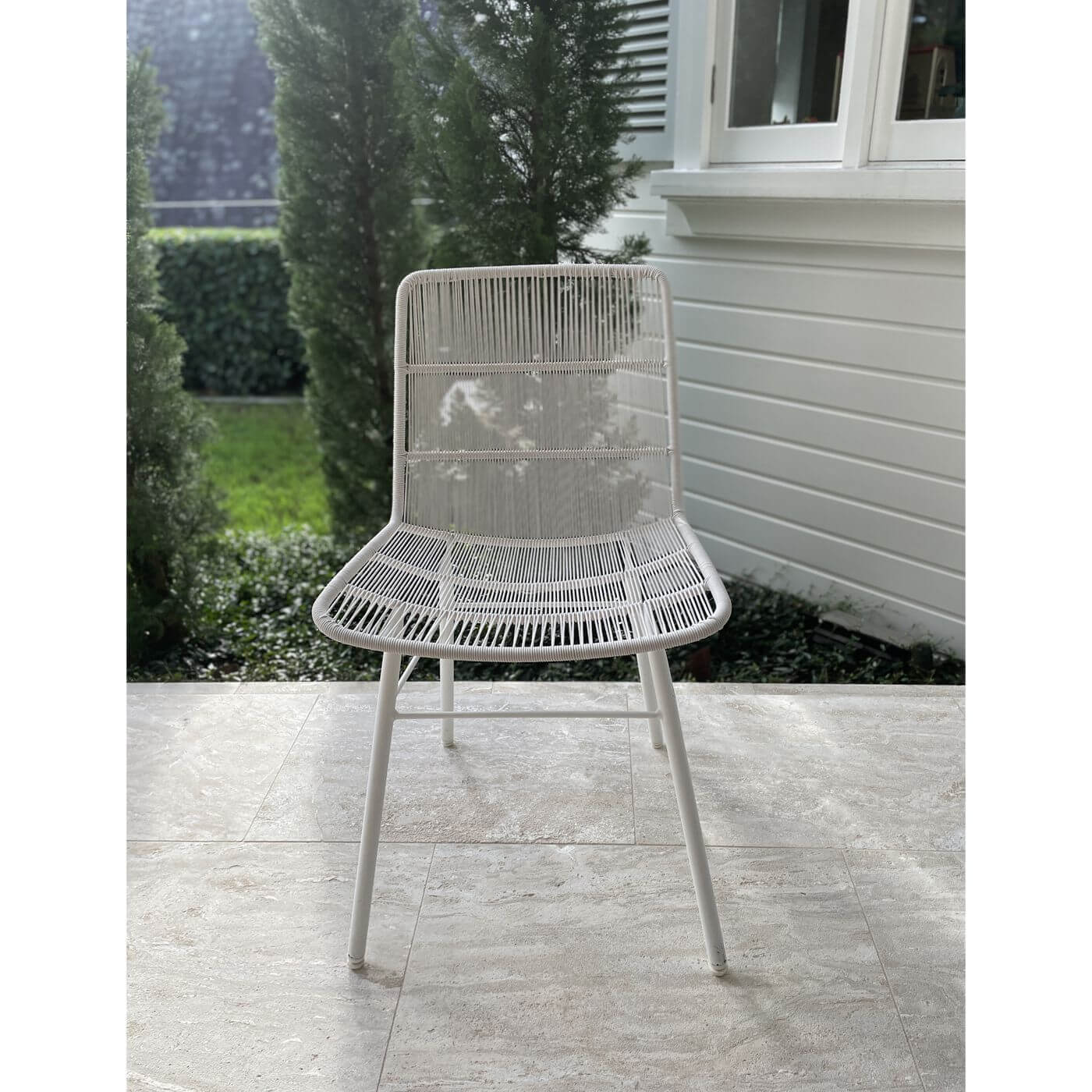 Woven Plus white outdoor chairs