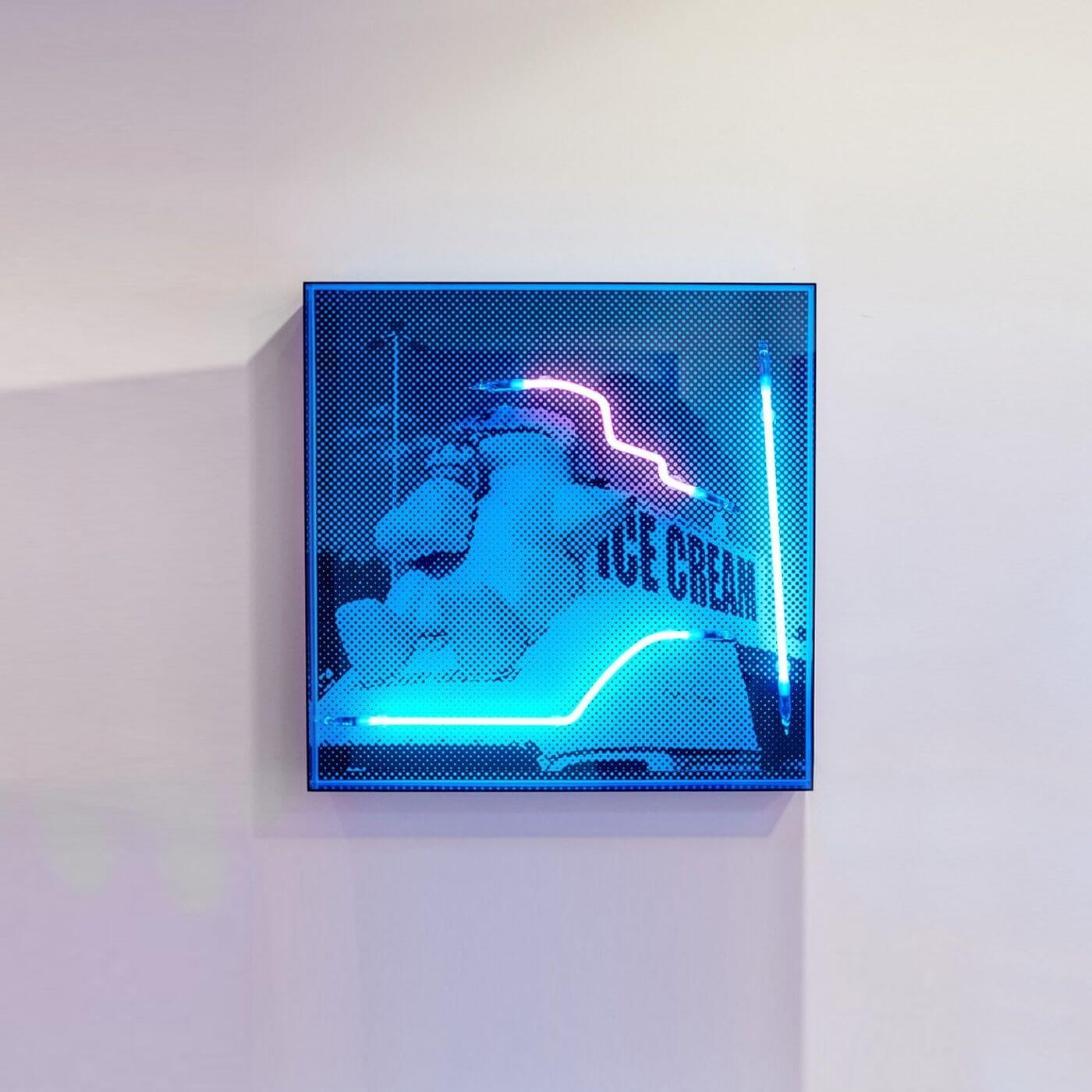 Tom Adair neon art work Polar Cones 2018