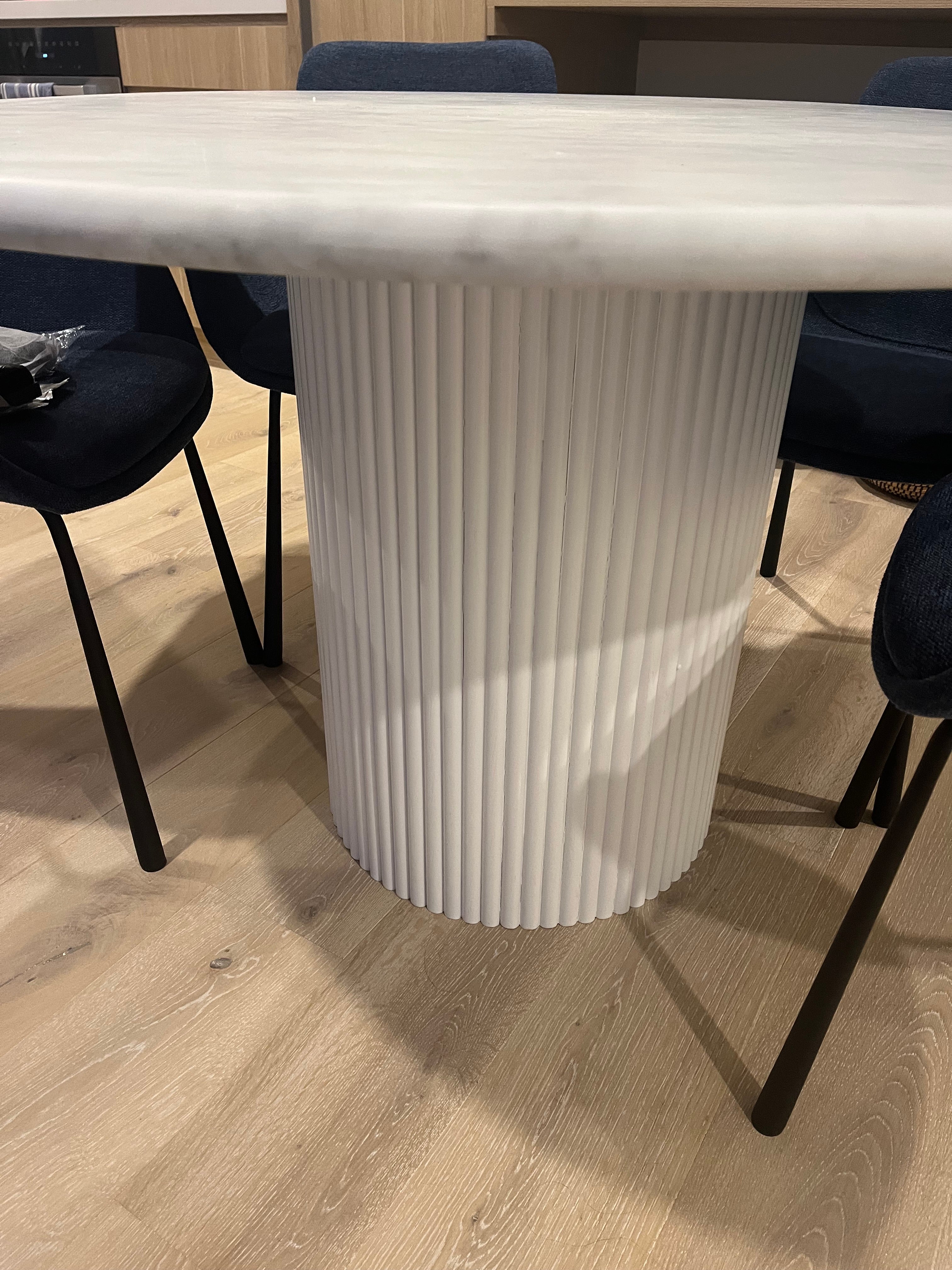 GlobeWest Benjamin Ripple Marble Dining Table