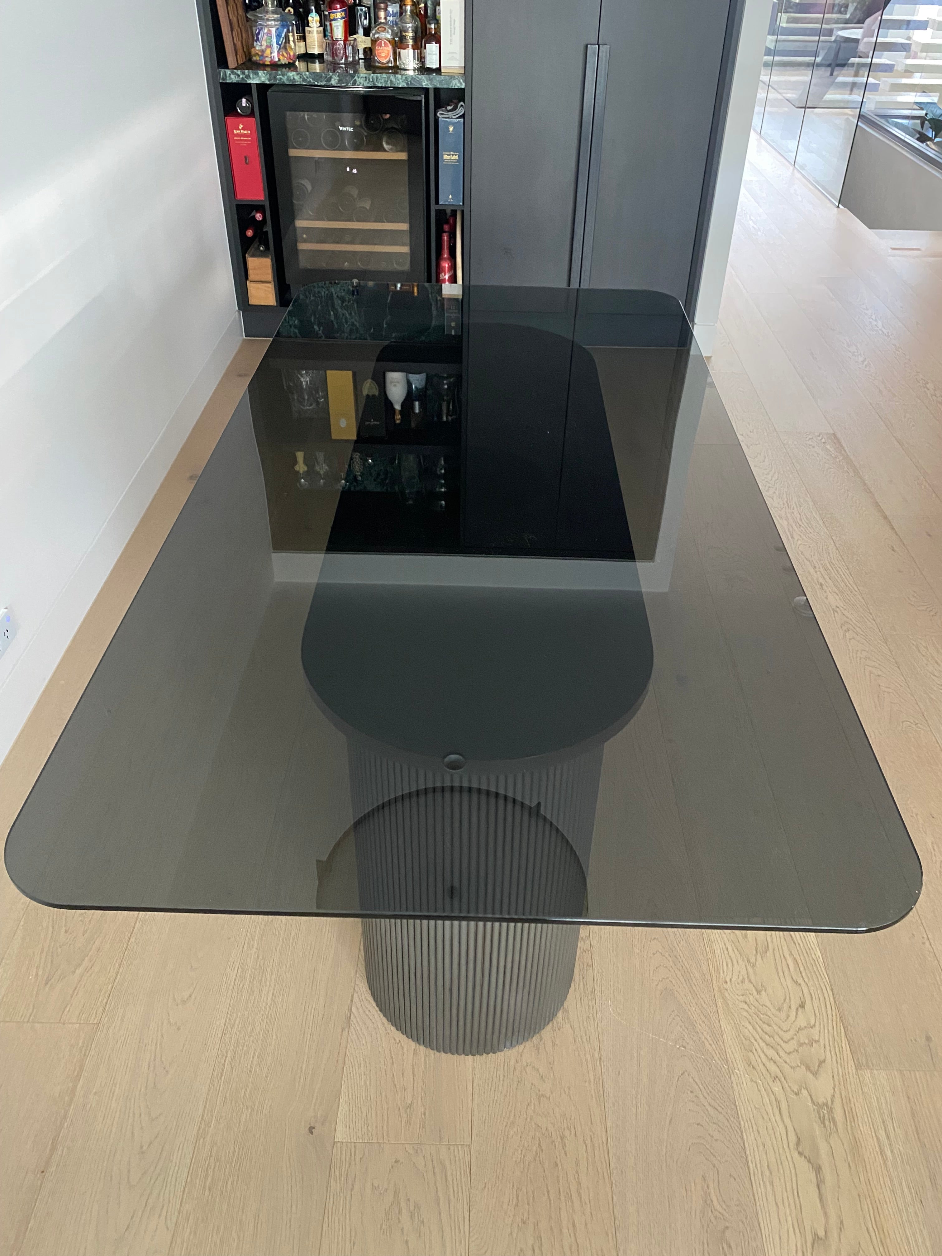 Custom Dining Table with Glass Top