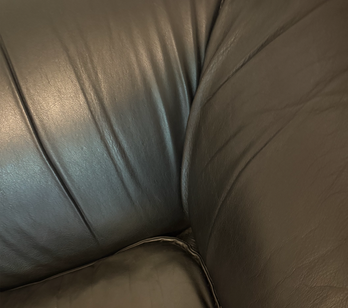 Brunati Vintage Black Leather Sofa
