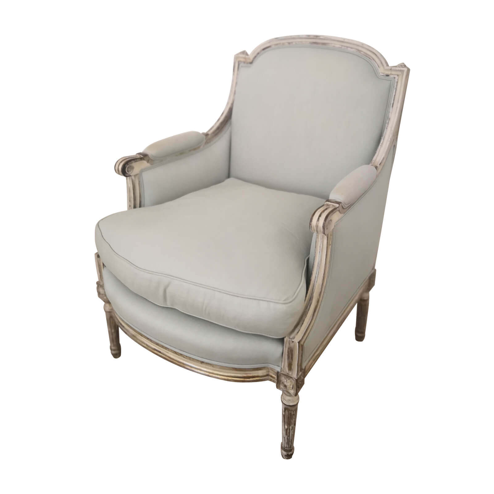 French Provincial Louis Chair in Sky Blue