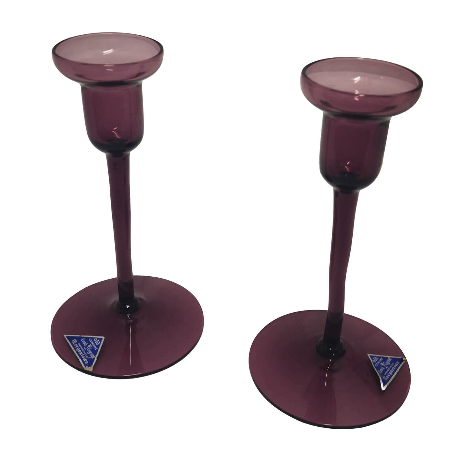 Amethyst Crystal Candle Stick Holders pair