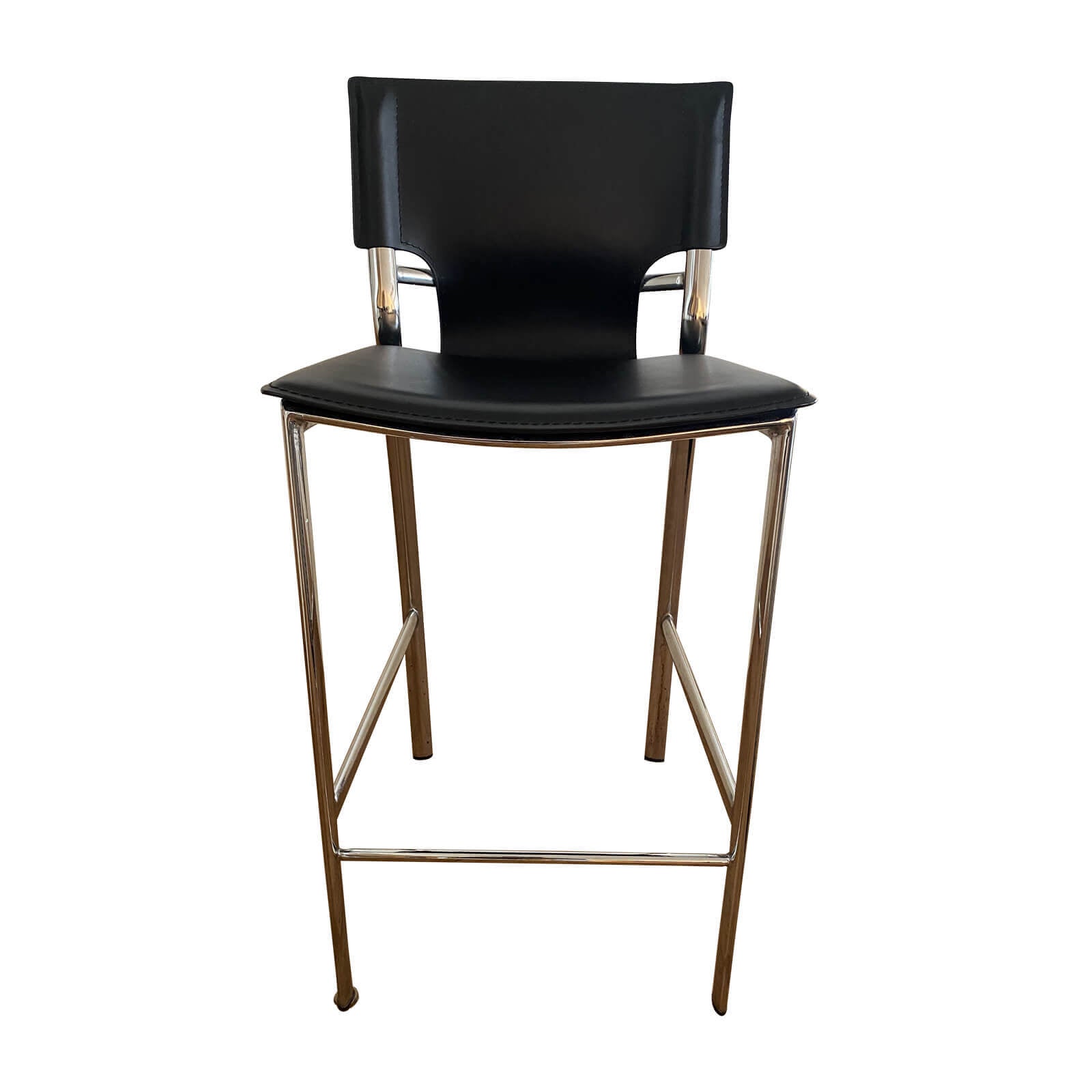 Black and Chrome Nick Scali Bar Stools