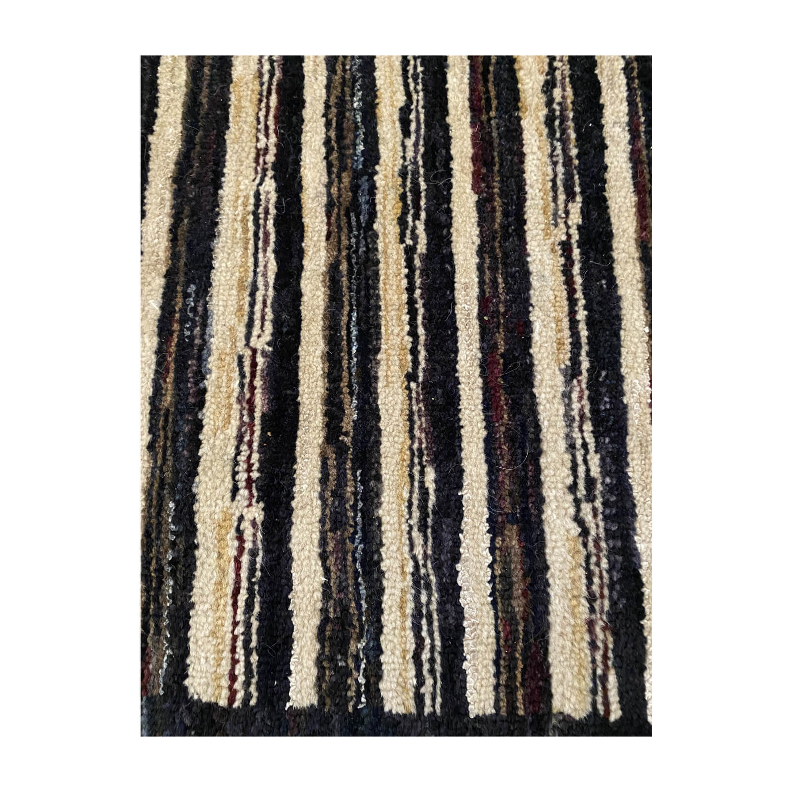 Cadrys Rug Black and White Striped