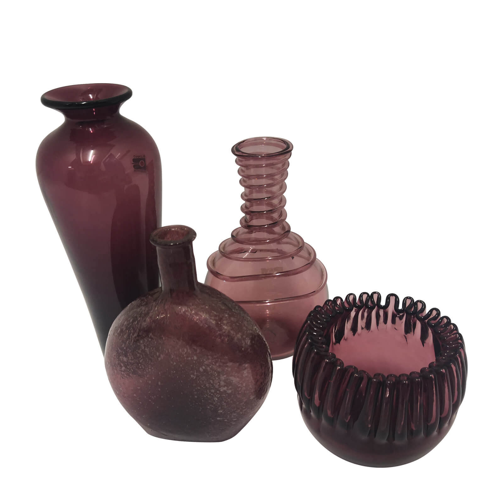 Amethyst Vases and Bowl