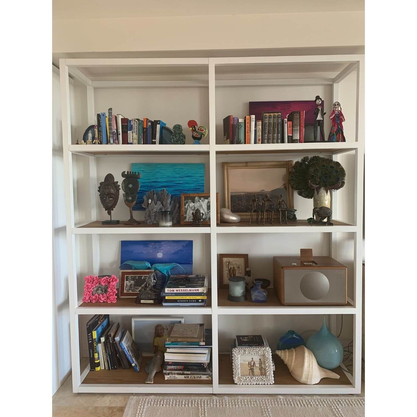 American oak shelving unit