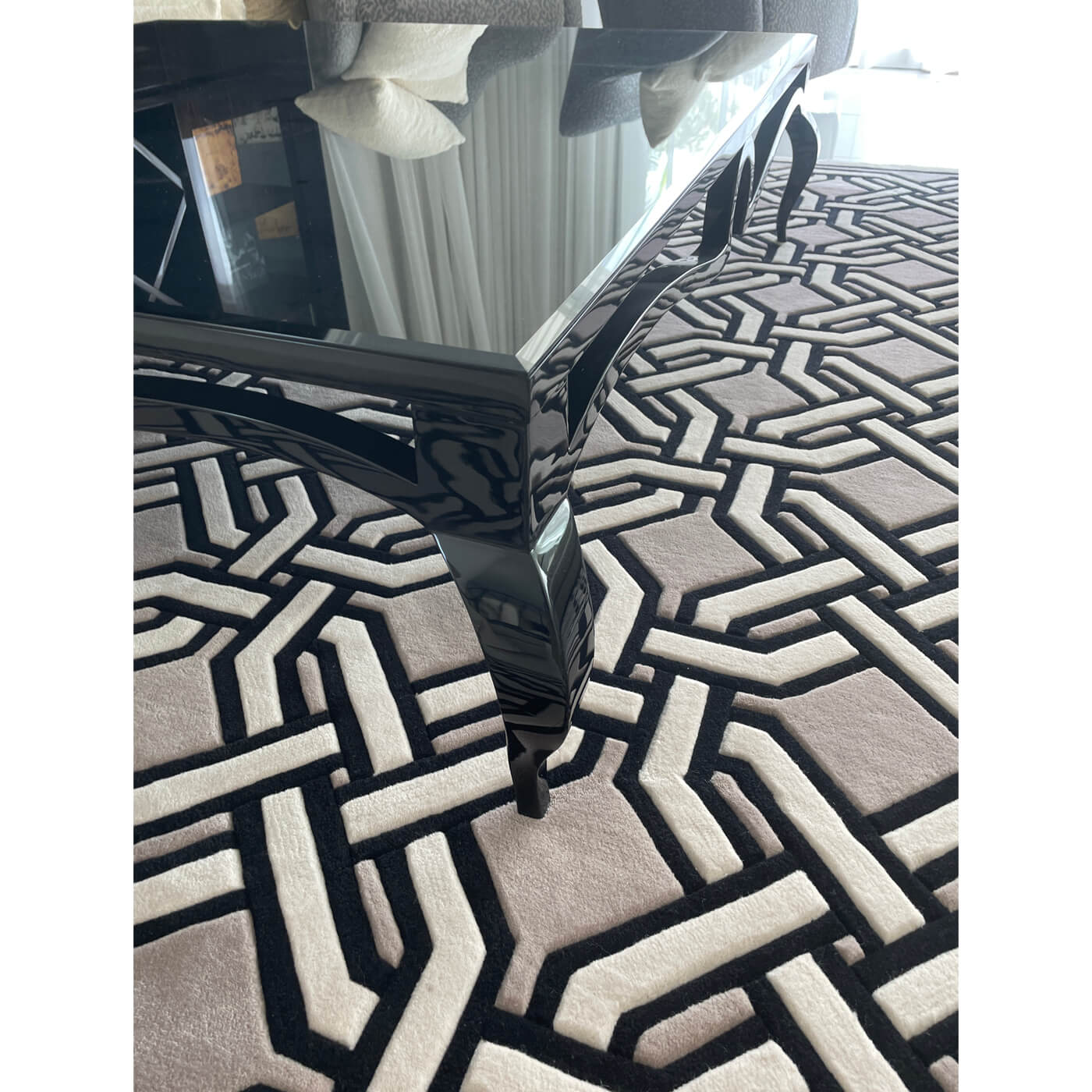 Geometric Patterned Square Rug