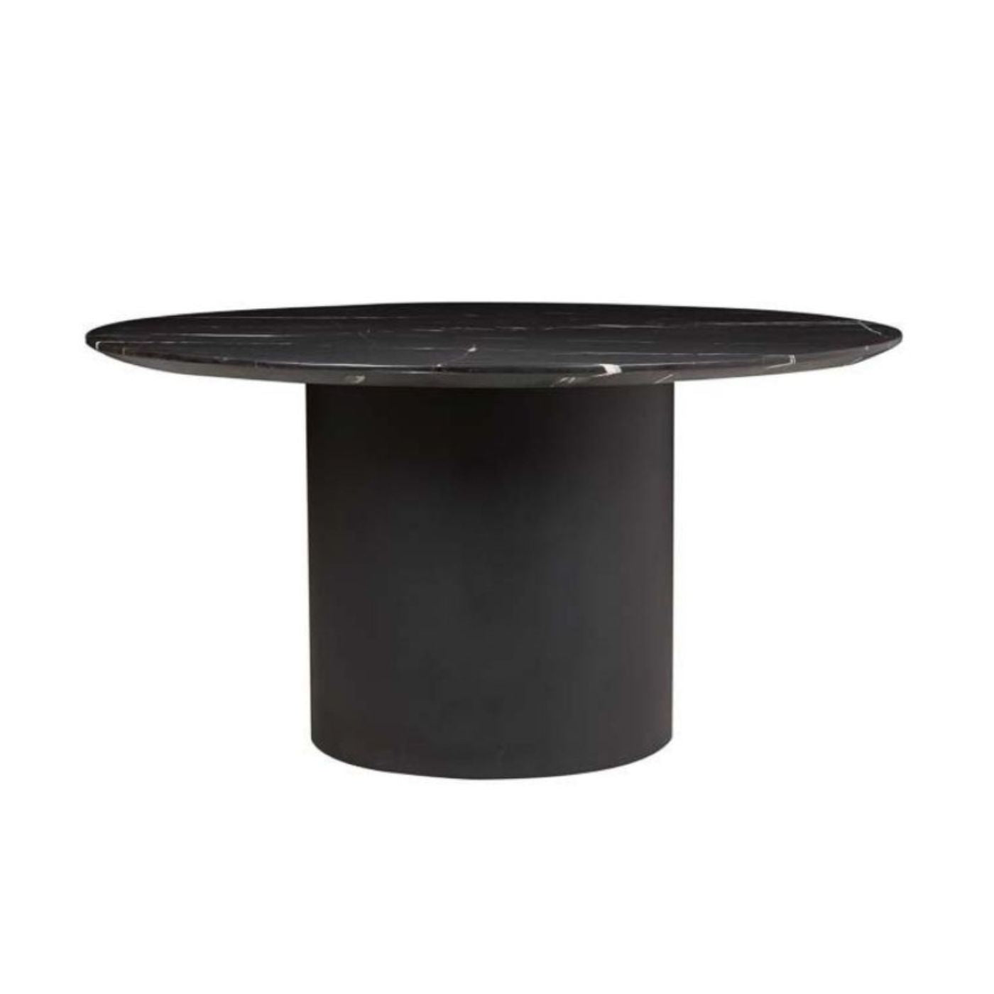 Globewest Elle Pillar Black Marble Dining Table