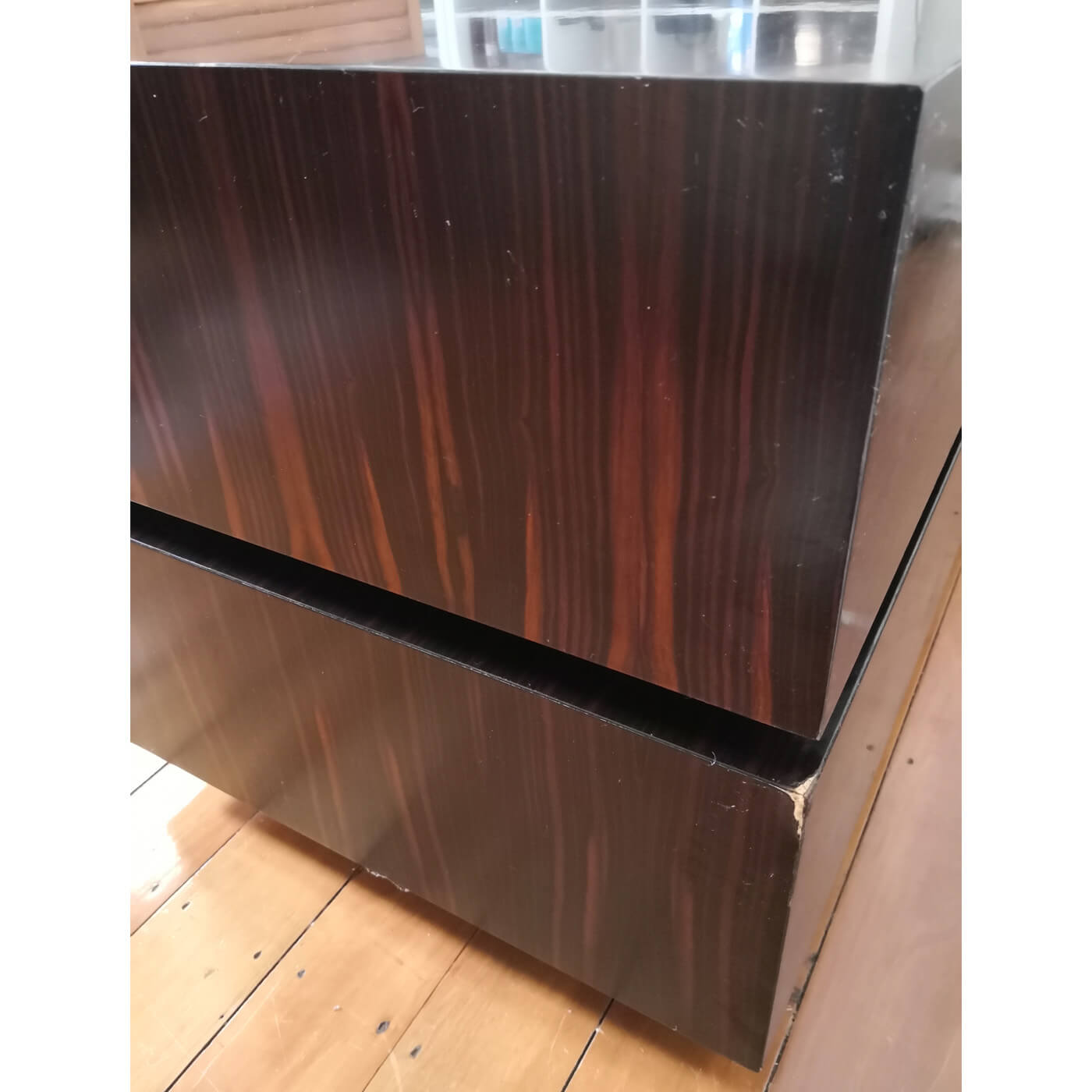 Macassar ebony storage drawers cabinet