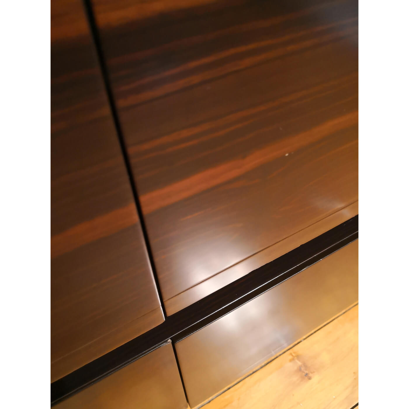 Macassar ebony storage drawers cabinet