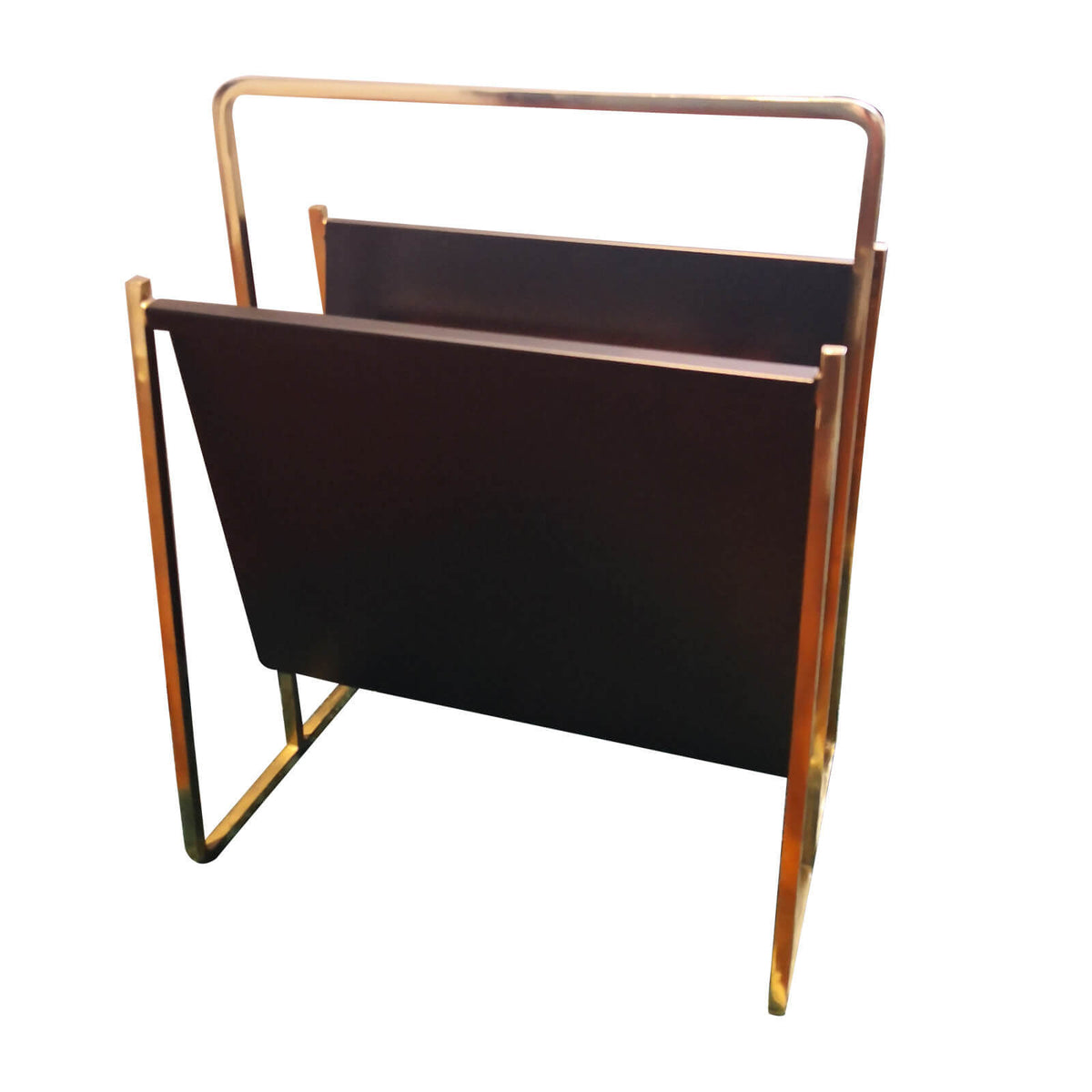 Magazine Rack in Brass and Metal