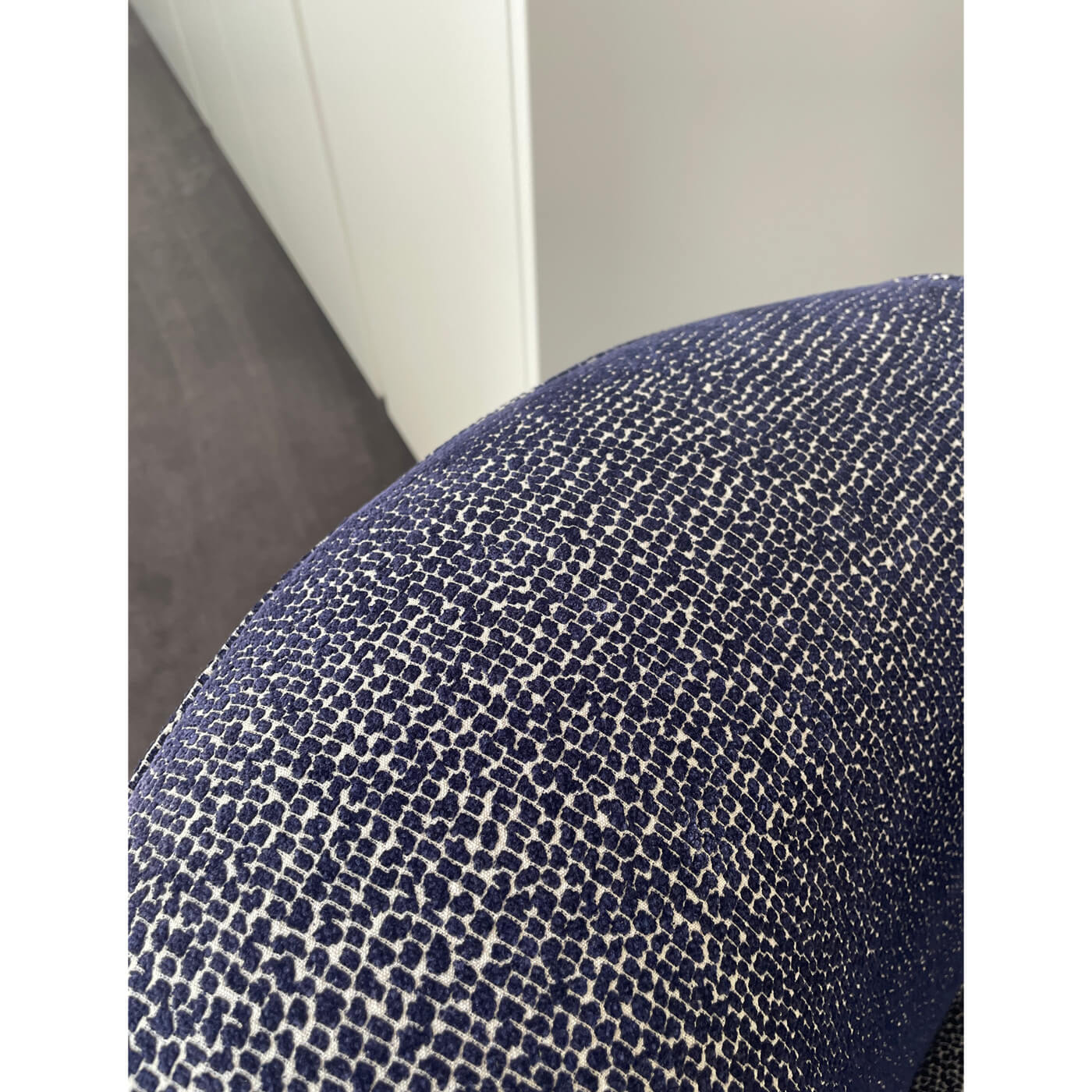 Tub Chairs in Navy Print, pair