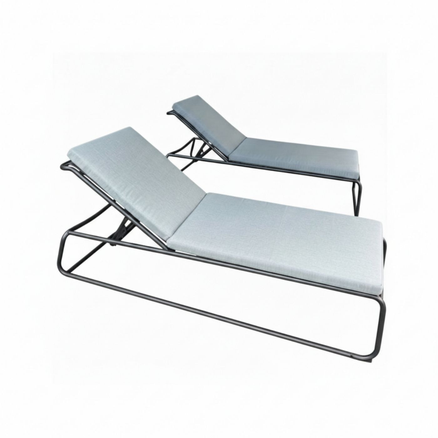 Zaneti sun bed lounge with Sunbrella fabric cushion, set of 2