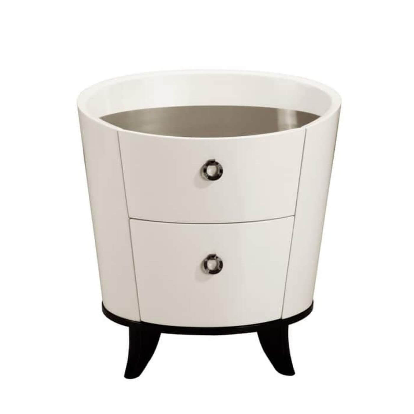 Angelica lacquered cream and black side table