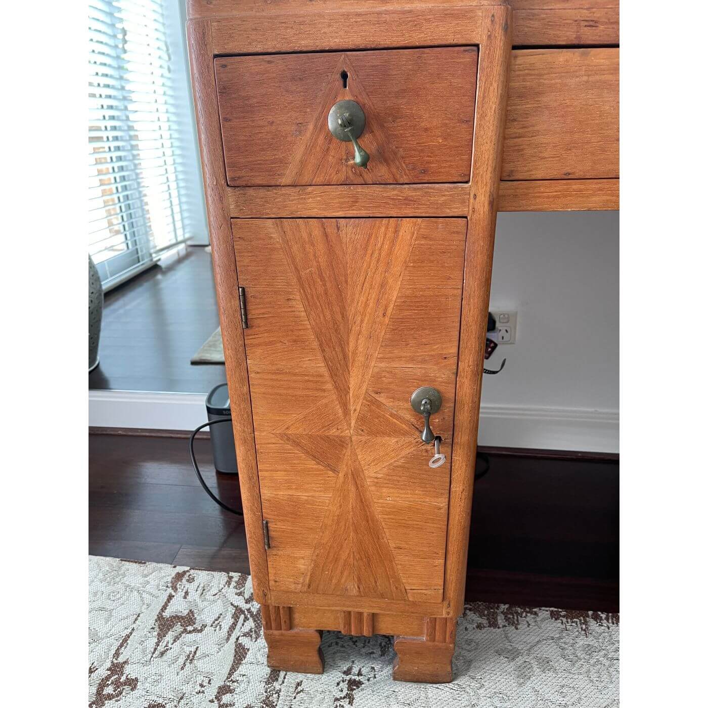 Antique Art Deco Teak Dressing Table