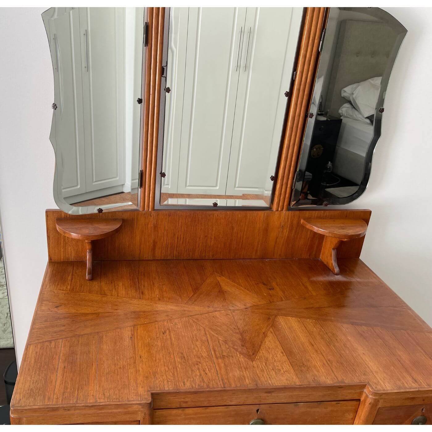 Antique Art Deco Teak Dressing Table