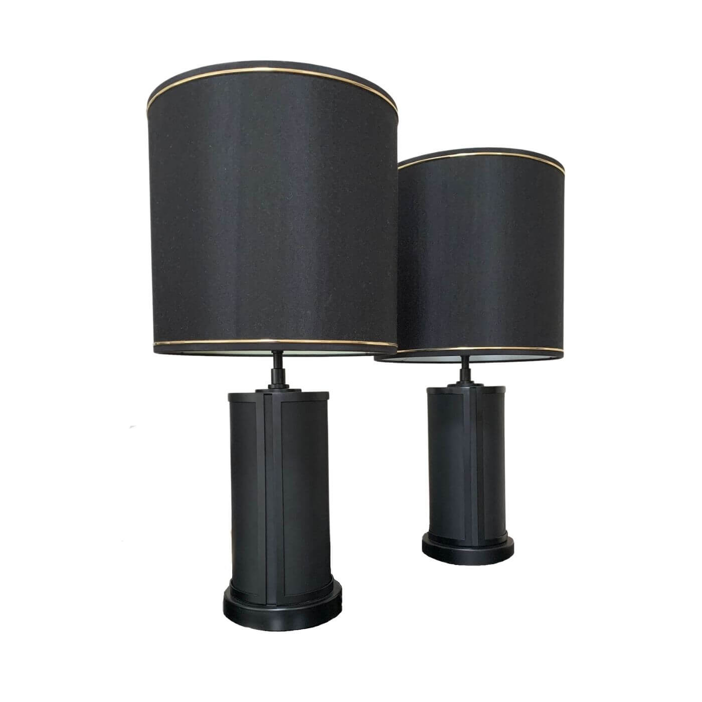 Blainey North custom leather lamps pair