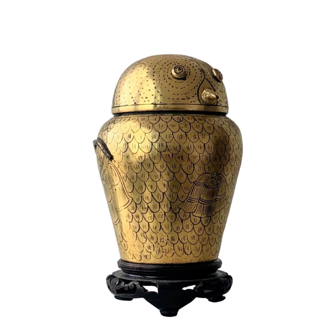 Burmese gold lacquer owl