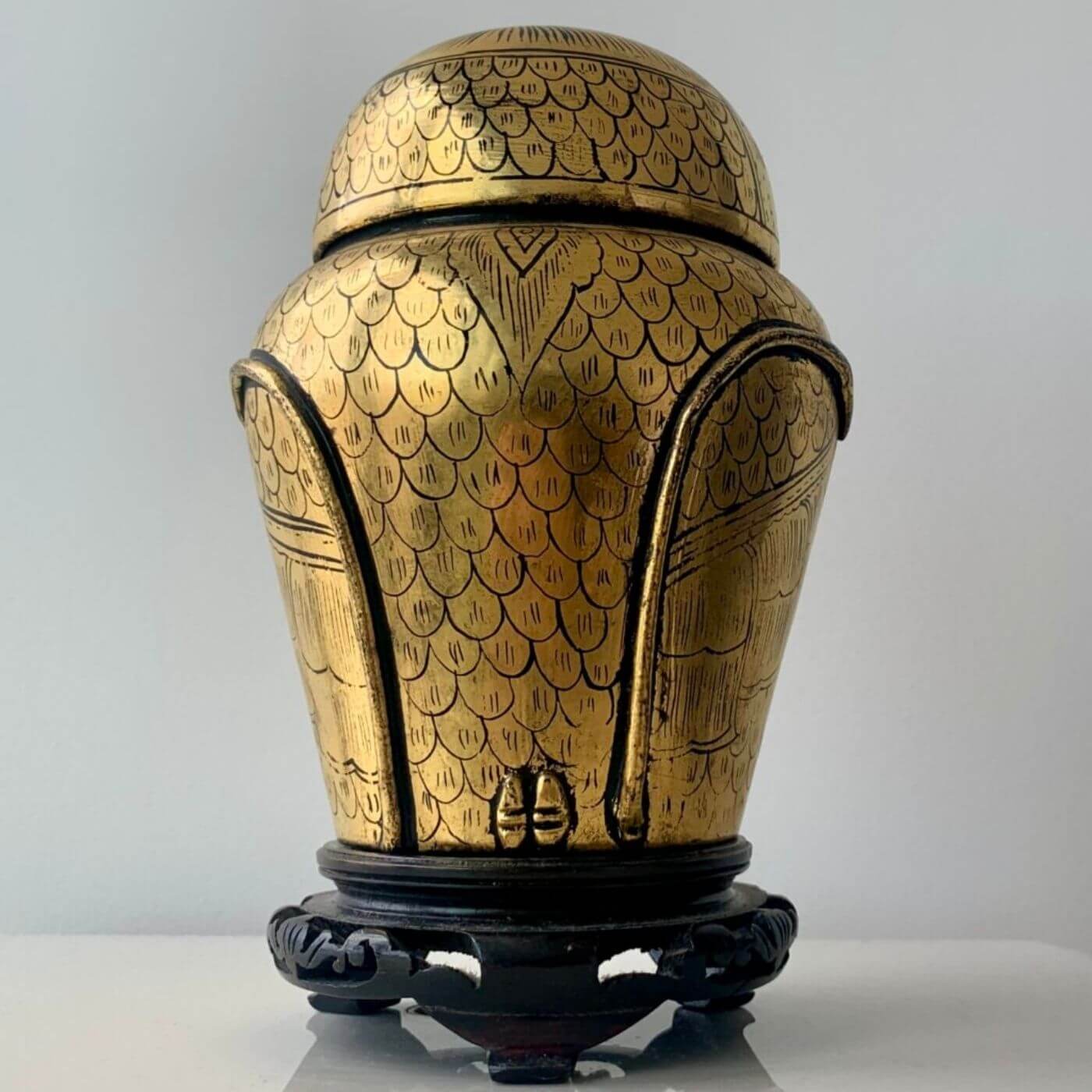 Burmese gold lacquer owl