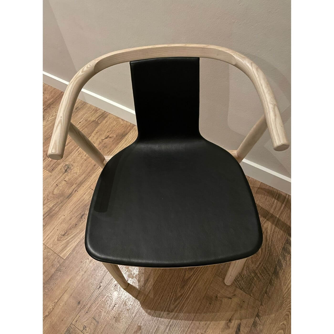 Cappellini BAC 3 chair by Jasper Morrison with black leather seat