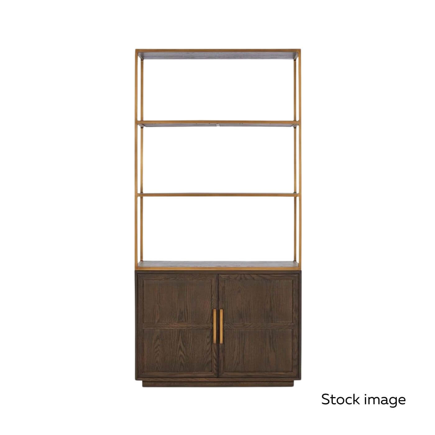 Coco Republic Aston shelf unit wood and brass