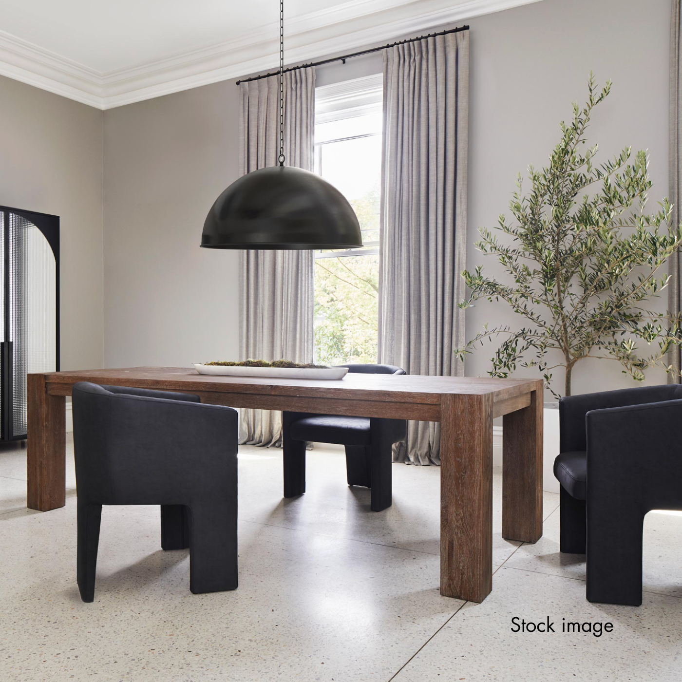 Coco Republic Block Dining Table in Drifted Black Oak