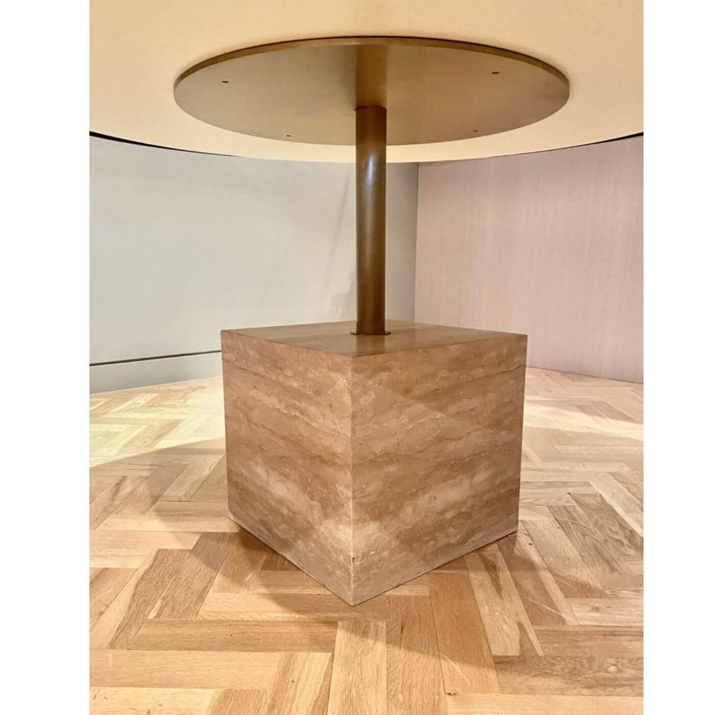 Coco Republic Cubix travertine dining table