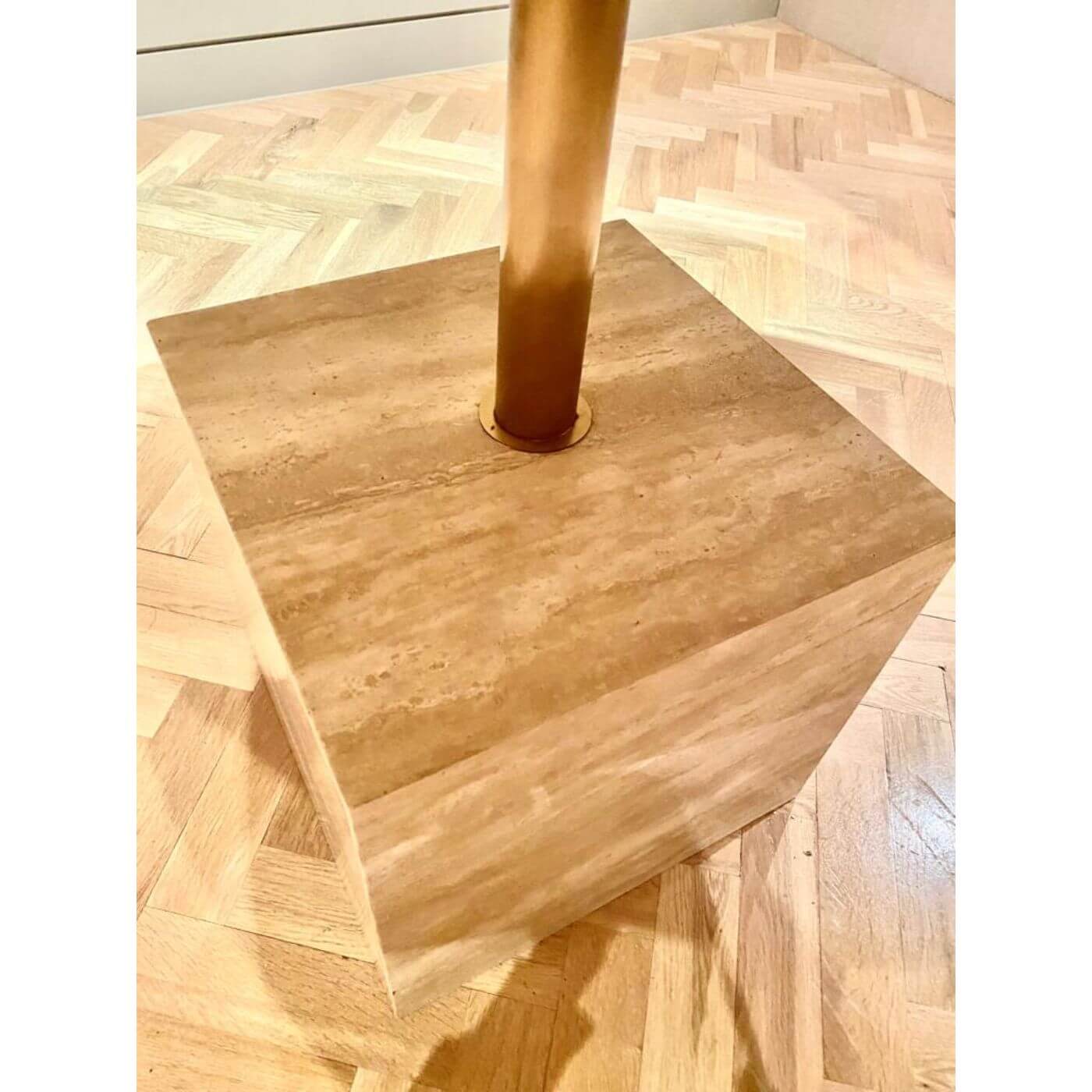 Coco Republic Cubix travertine dining table