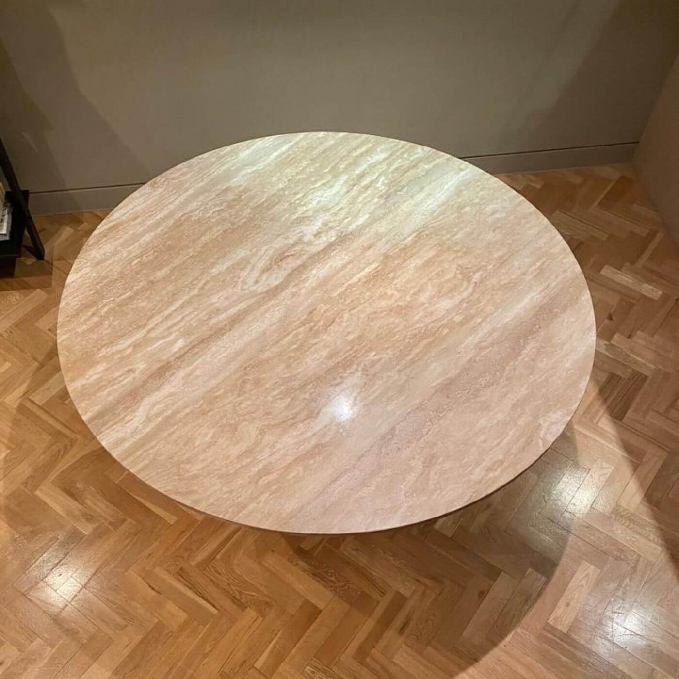 Coco Republic Cubix travertine dining table