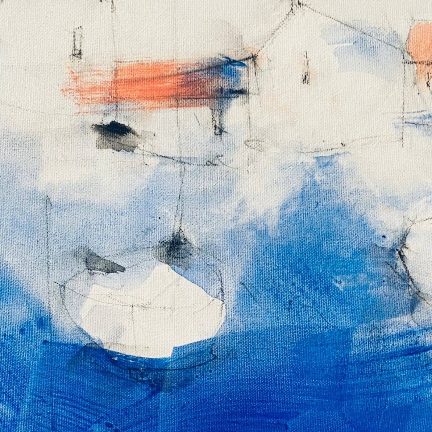 Contemporary art online, resale, blue boats