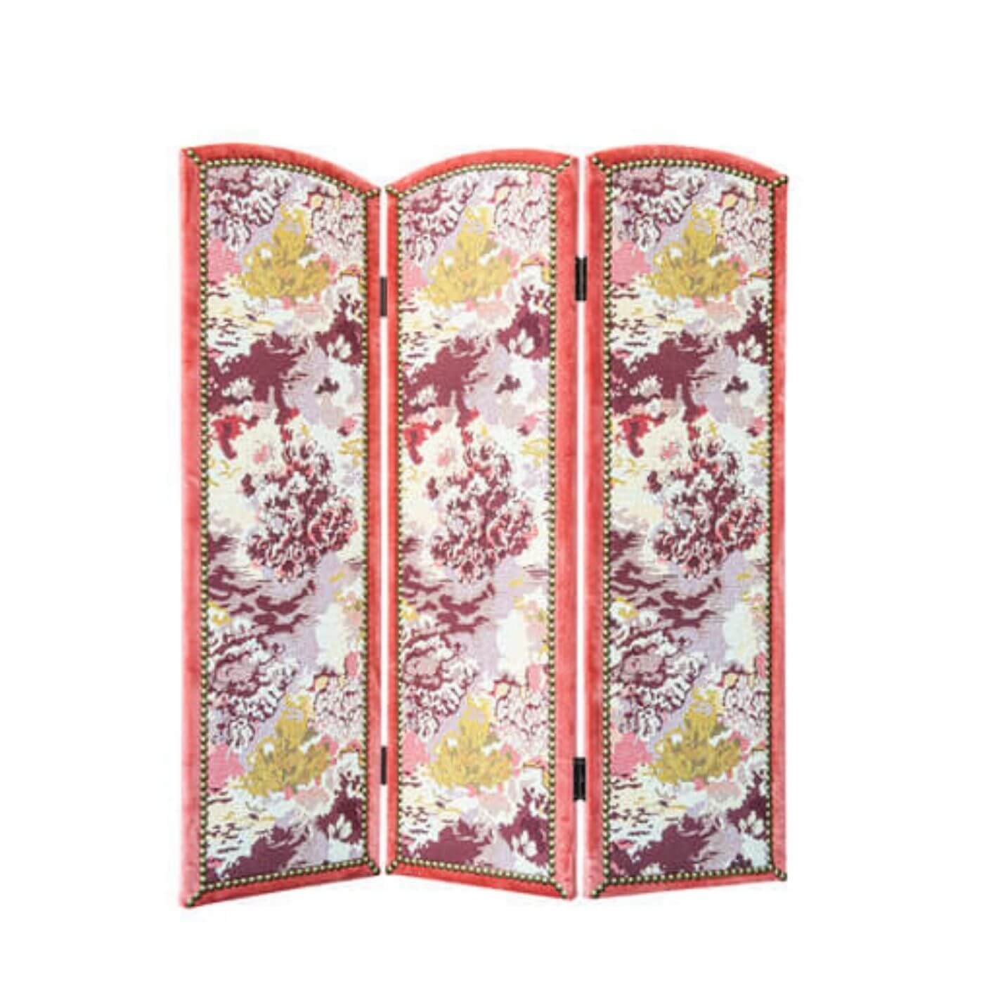 En Tissu folding screen, made in Sydney, Pink