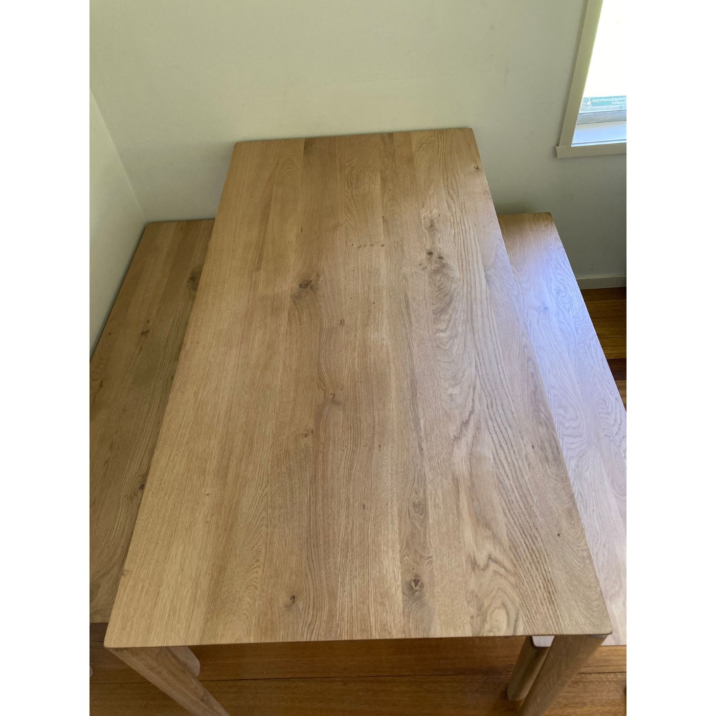 Ethnicraft Bok Oak Dining Table and benches