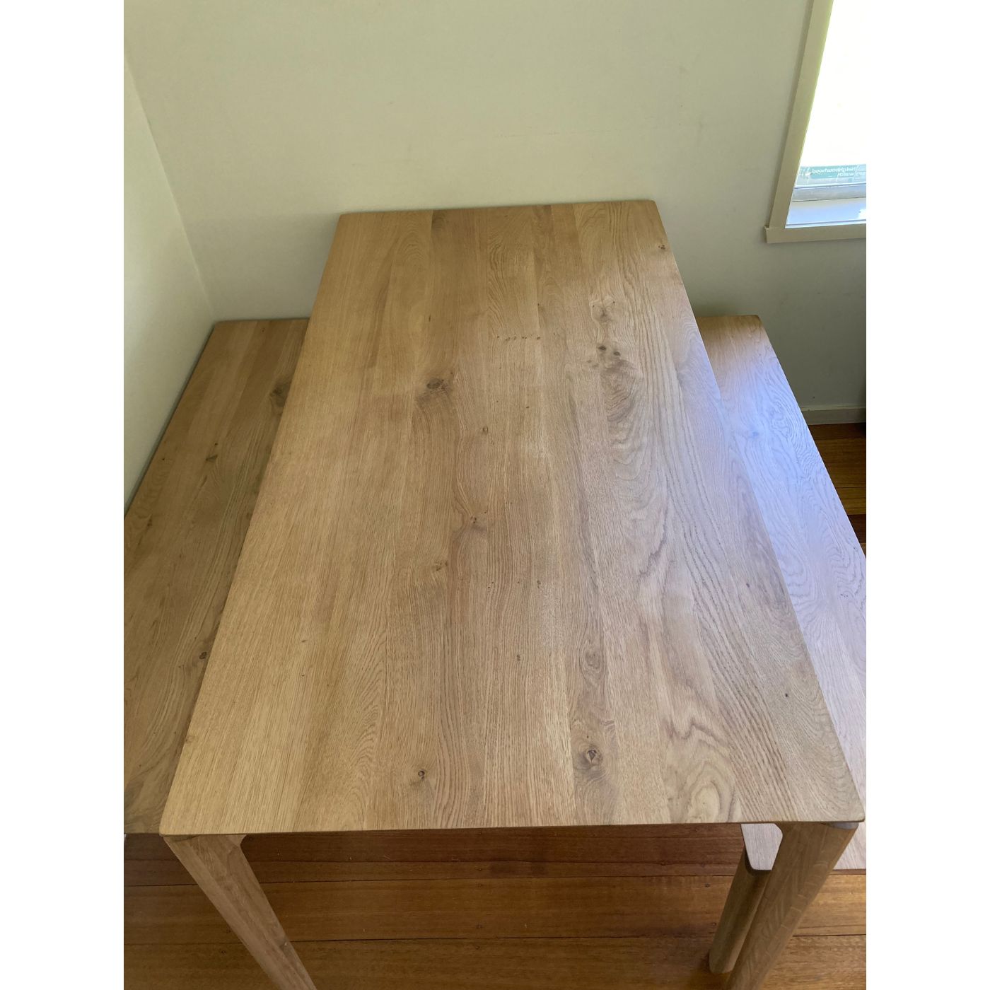 Ethnicraft Bok Oak Dining Table and benches