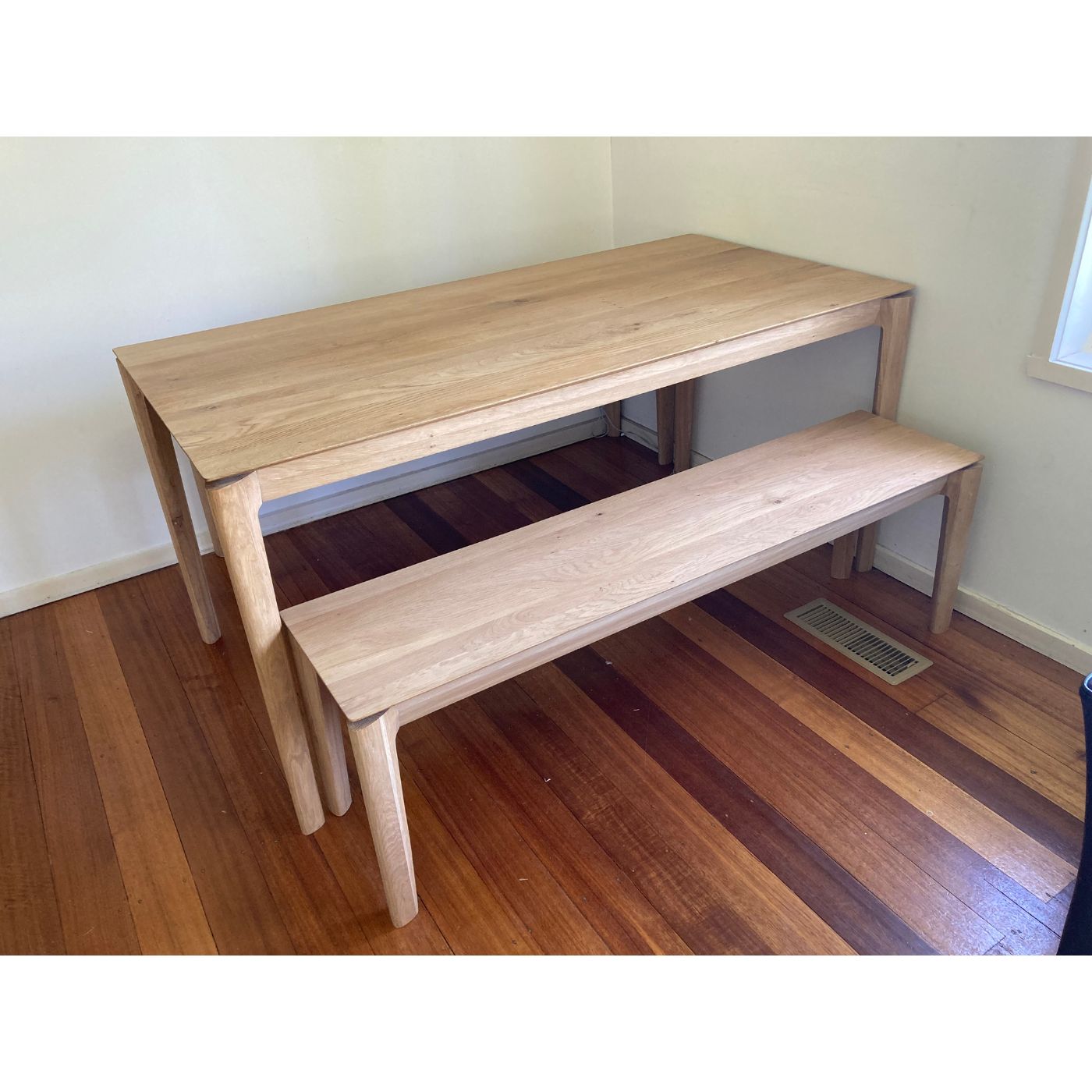 Ethnicraft Bok Oak Dining Table and benches