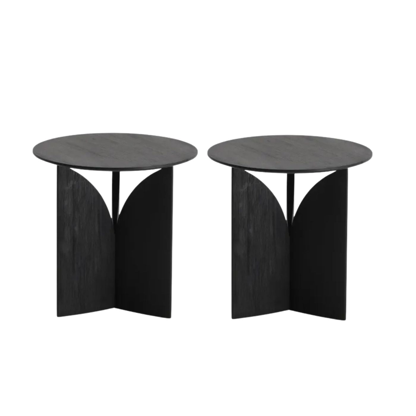 Ethnicraft Fin Side Tables, pair