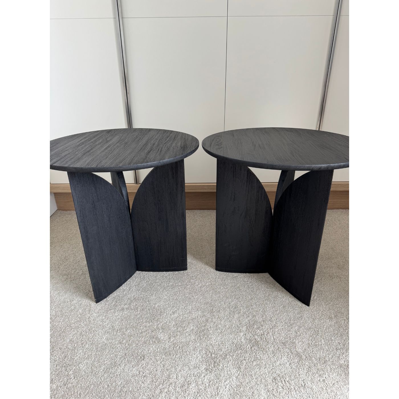 Ethnicraft Fin Side Tables, pair