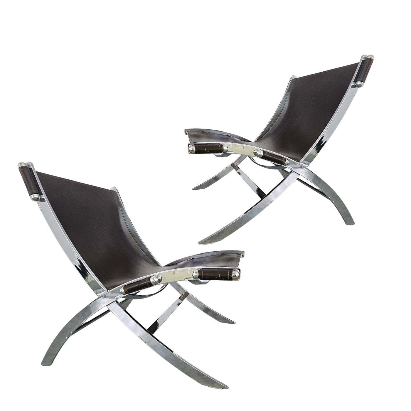 Flexform Scissor Chairs, pair